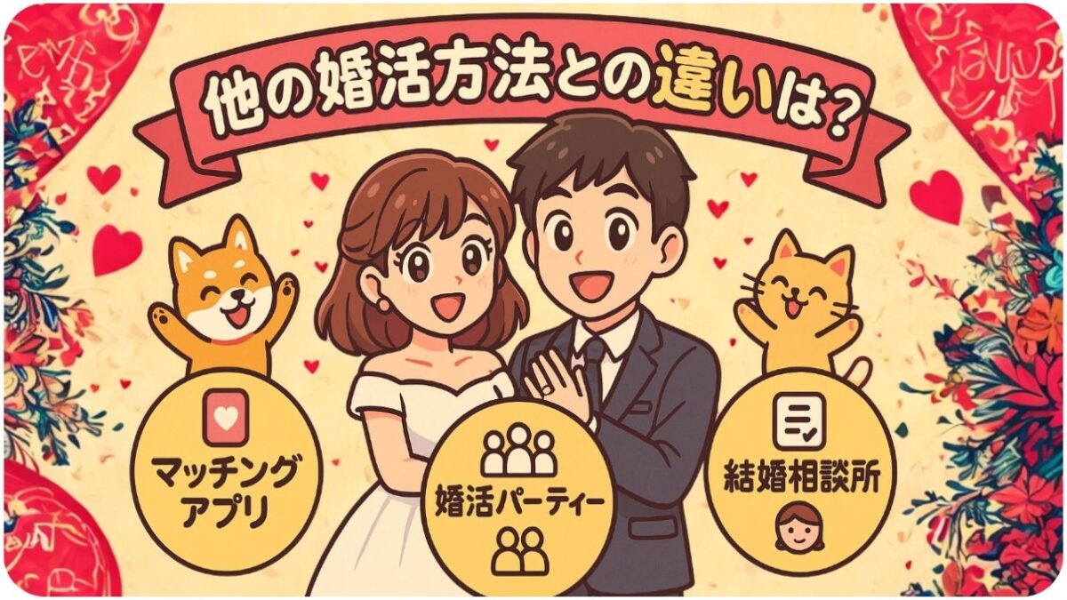 他の婚活方法と比べたときの違いは?【比較表】